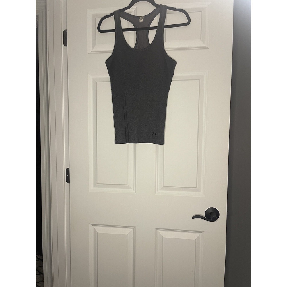 Under Armour Heat Gear Fitted Athletic Tank Top Large Charcoal - Picture 1 of 2